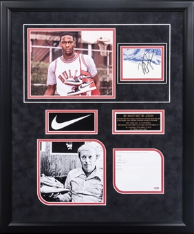 Michael Jordan and Nike Founder Phil Knight Dual Signed 23x28" Framed Collage (PSA/DNA) 